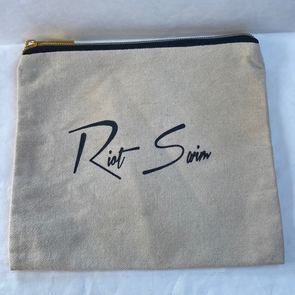 RIOT SWIM Canvas Cosmetic Bag Swim Suit Bag NWOT